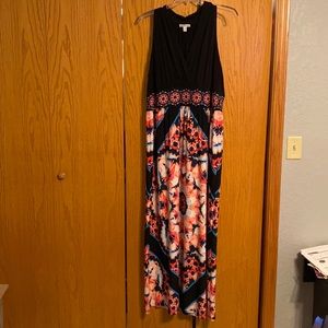 Size 22W polyester maxi dress & 3/4 sleeve jacket